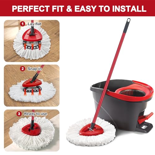 Tidy Monster Microfiber Mop Replacement Heads - 3 Pack for O-Cedar Spin Mop