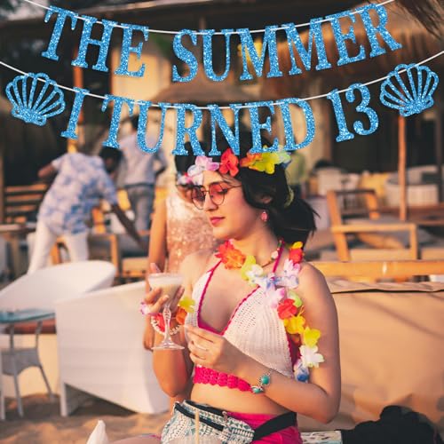 Summer 13th Birthday Banner - Beach Party Decorations