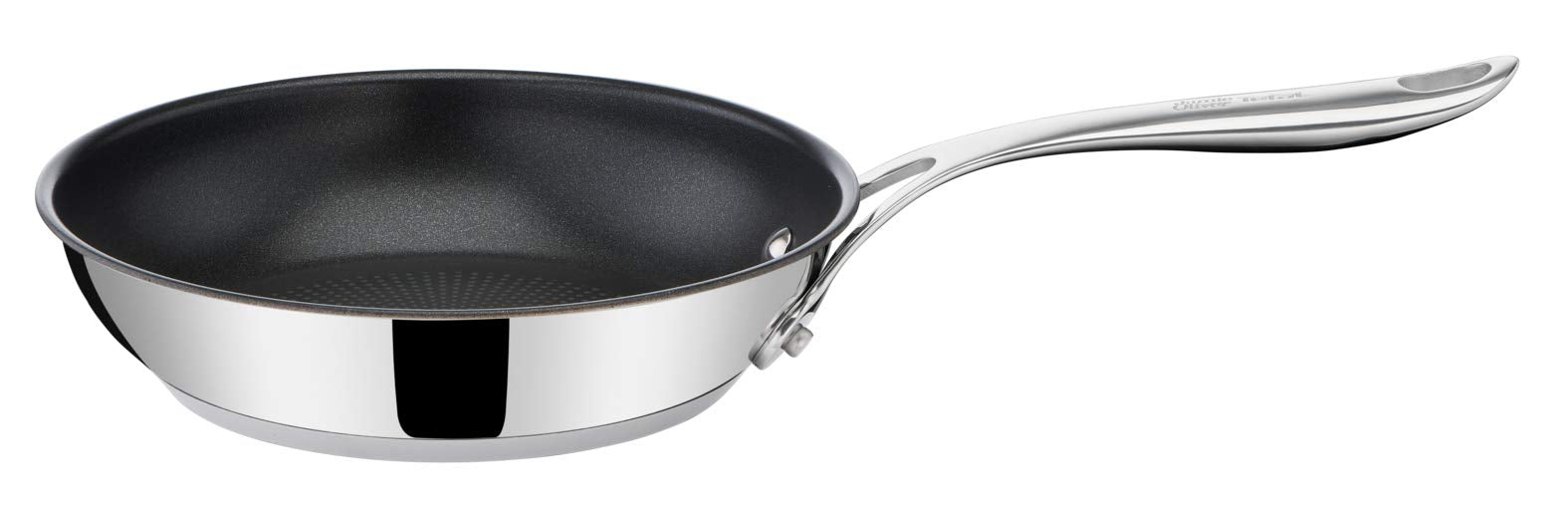 T-Fal x Jamie Oliver Nonstick Coated Stainless Steel Pans 9.5" & 11", Induction Compatible, Oven Safe up to 500°F, Chef's Stainless Steel Skillet, Frying Pan, Silver