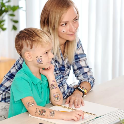 INCOK Reading Book Temporary Tattoos 8 Sheets 200+ Pcs Party Favors