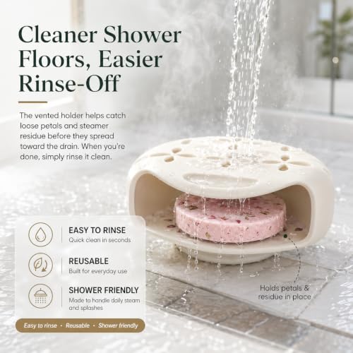 Ideal Swan Silicone Shower Steamer Holder - Beige Suction Cup Tray