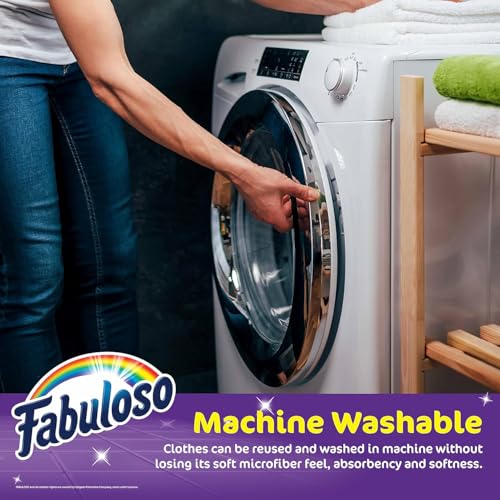 Fabuloso Microfiber Cleaning Cloths - 13x13, 8 Ct, Lint-Free & Reusable