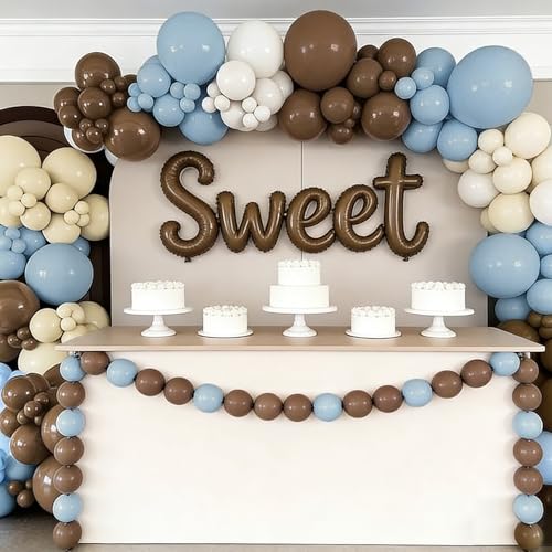 110pcs Dusty Blue & Brown Balloon Garland Arch Kit for Parties