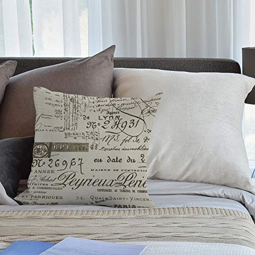 18x18 Vintage Khaki Ramie Cotton Linen Throw Pillow Cover