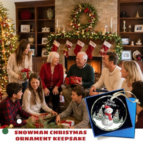 Snowman Christmas Ornament 2026 - Snowman Ornament for Tree, Holiday Decor
