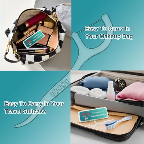 Demiya Travel Floss Picks 160 Count with 4 Mini Cases Unflavored Dental
