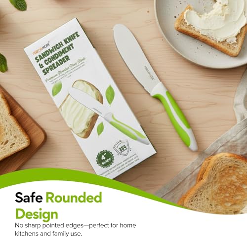 Performore Serrated Sandwich Knife - 4" Stainless Steel Blade for Easy Slicing