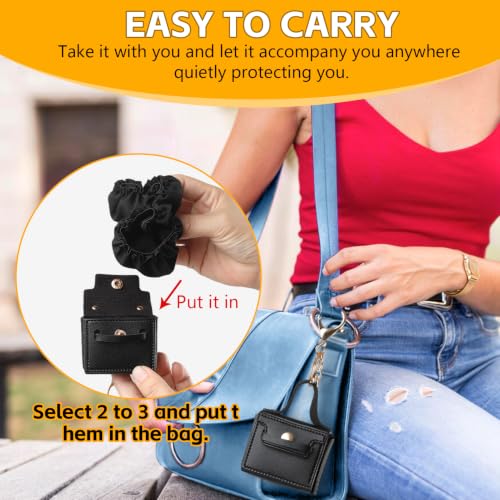 Esmorah Drink Cover Scrunchies - 15 Pcs Black Set with Keychain Pouch