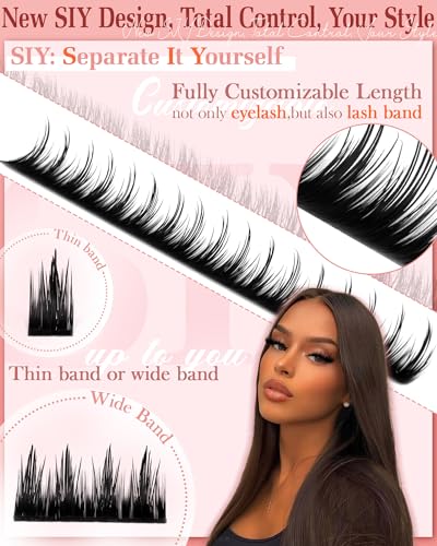 Zanlufly Manga Lash Clusters Spiky Anime DIY Individual Eyelash Extensions 10-18mm