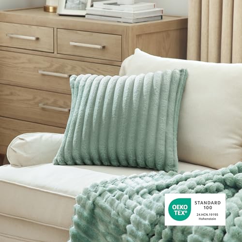 Bedsure Green Striped Throw Pillow Covers (Pack of 2) - 18x18