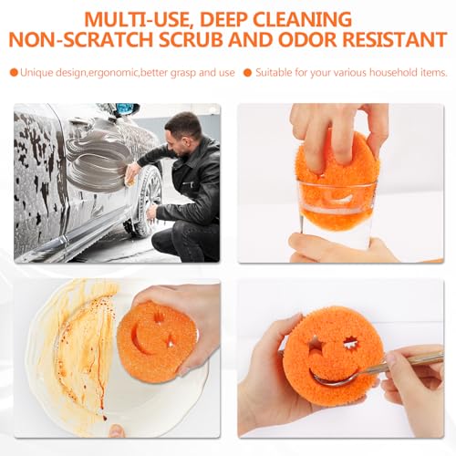 Durable Non-Scratch Kitchen Sponges - 6 Pack, Odor Resistant