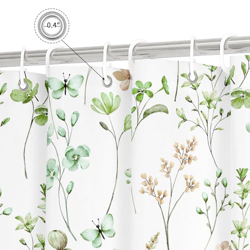 Litabel 36 x 72 Small Shower Curtain, Waterproof Watercolor Floral Fabric