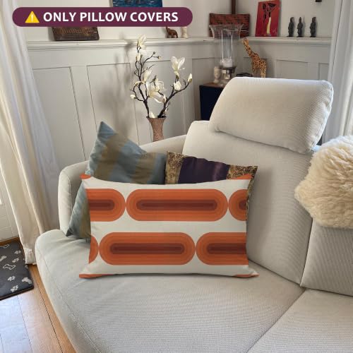 Boho Orange Brown 12x20 Decorative Pillow Cover for Sofa