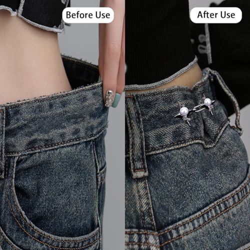 8 PCS Adjustable Jeans Waist Tighteners - No Sew Clip Buttons