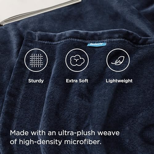 Bedsure GentleSoft Navy Blue Throw Blanket - 50x60 Inches Cozy Fleece