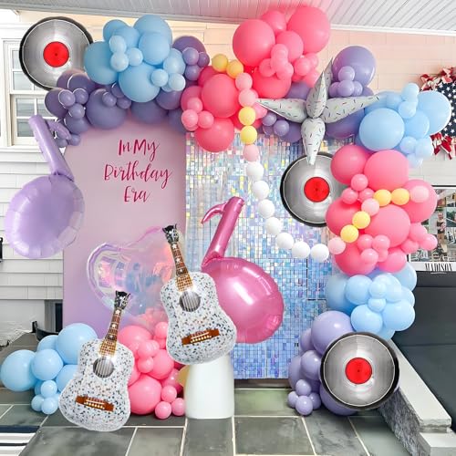 K-Pop Music Party Balloon Set - Guitar & Record Decorations
