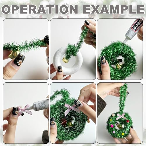 Christmas Wreath Craft Kit - Mix6 DIY Holiday Decorations with 12 Foam Wreaths