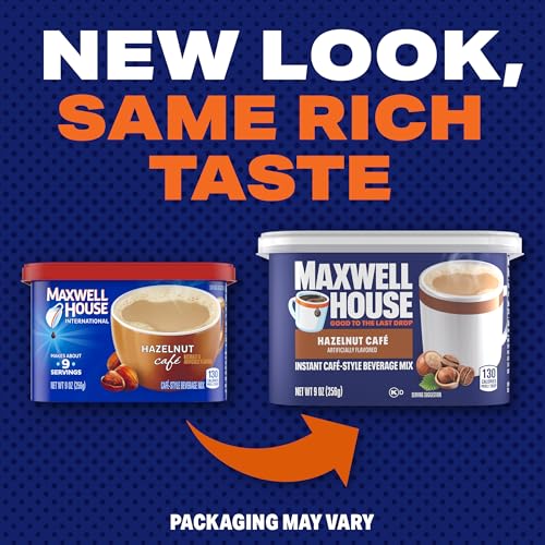 Maxwell House Hazelnut Cafe Instant Coffee Mix - 9 oz Canister
