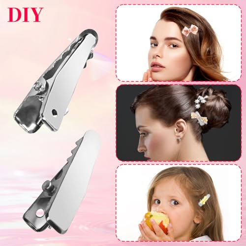 Foyods 80PCS Small Metal Alligator Hair Clips 0.94 Inch Silver Styling Pins