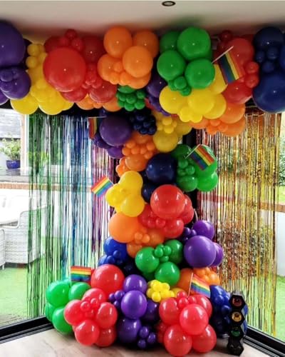 Rainbow Balloon Arch Kit - 203-Piece Garland Set for Party Decorations