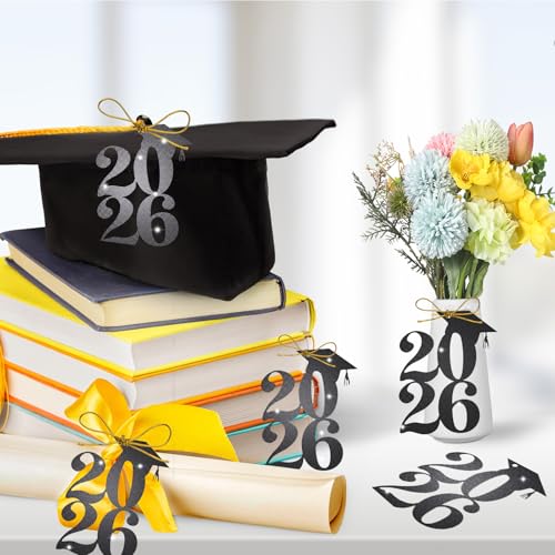 Chinco 36 Pcs Graduation Party Decorations 2026 Glitter Cutouts