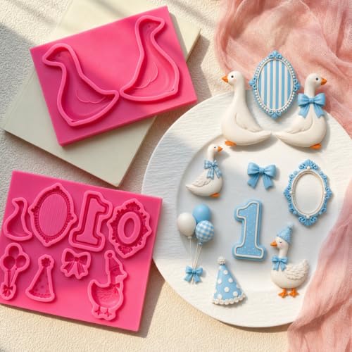 Kitchcozy Goose Silicone Fondant Mold - First Birthday Cake Decoration