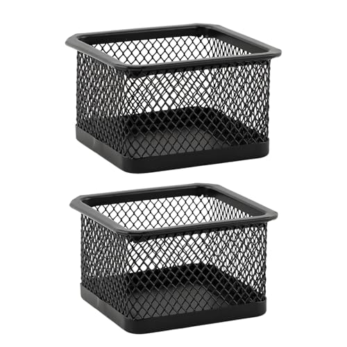 Metal Mesh Paper Clip Holder for Desk - 2pcs Office Organizer Dispenser