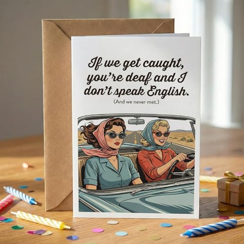 Funny Best Friend Birthday Card - Humorous Partner in Crime Gift