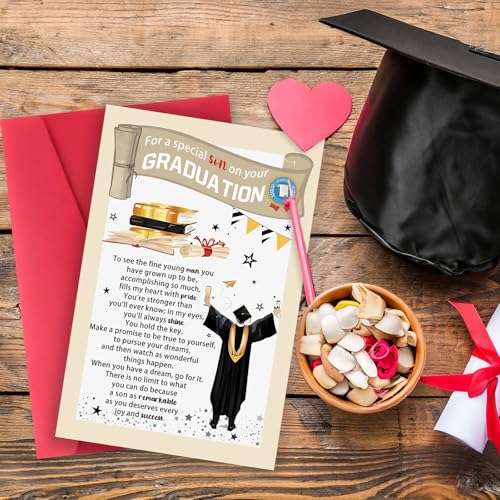 Funny Graduation Card for Son 2026 with Envelope