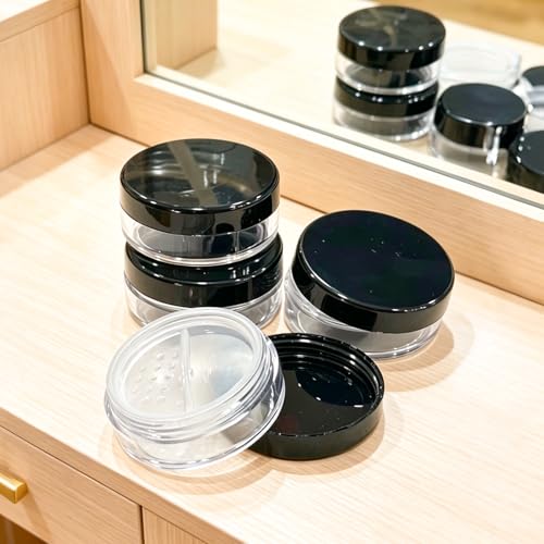 Chedin 4 Pcs Refillable Loose Powder Containers 10ml Travel Size