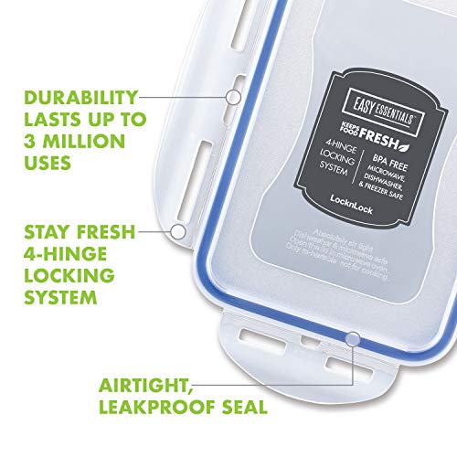 LocknLock Easy Essentials 27oz Divided Lunch Box, Airtight Leakproof Container