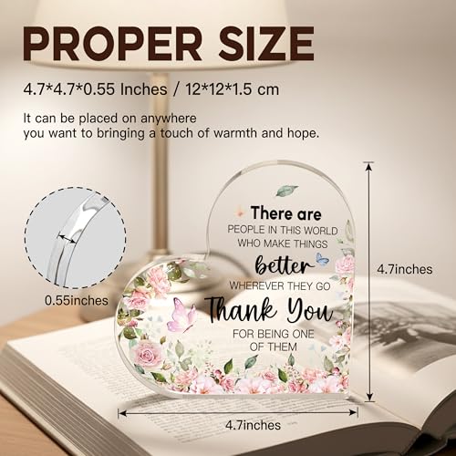 Heart-Shaped Thank You Gift for Women - Acrylic Desk Decor