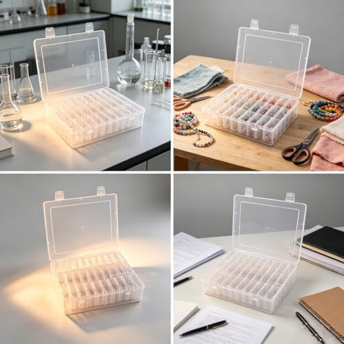 Moritic 30-Piece Clear Plastic Jewelry Organizer Cases, 2.17 x 2.17 inch