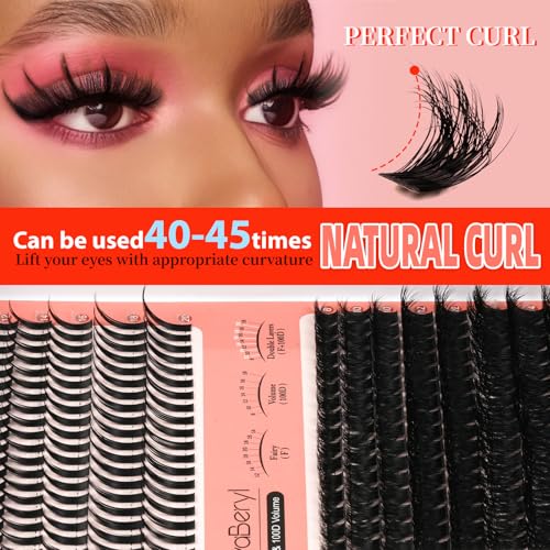 NovaBeryl Manga Lash Clusters Kit – 280PCS DIY Spiky Anime Eyelash Extensions with Bond, Seal & Tweezers