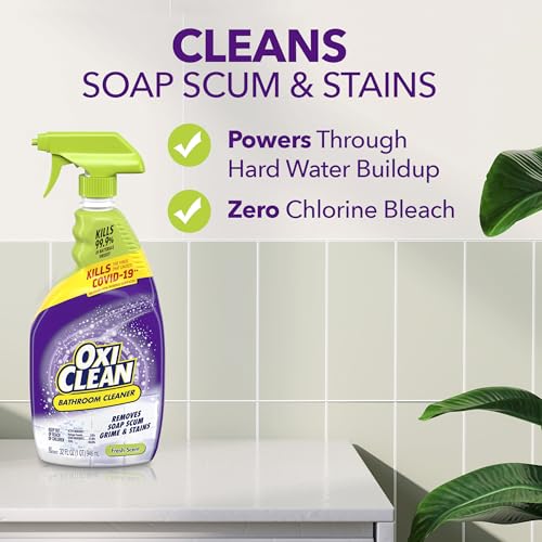 OxiClean Bathroom Cleaner Spray, 32 oz - Disinfects & Deodorizes