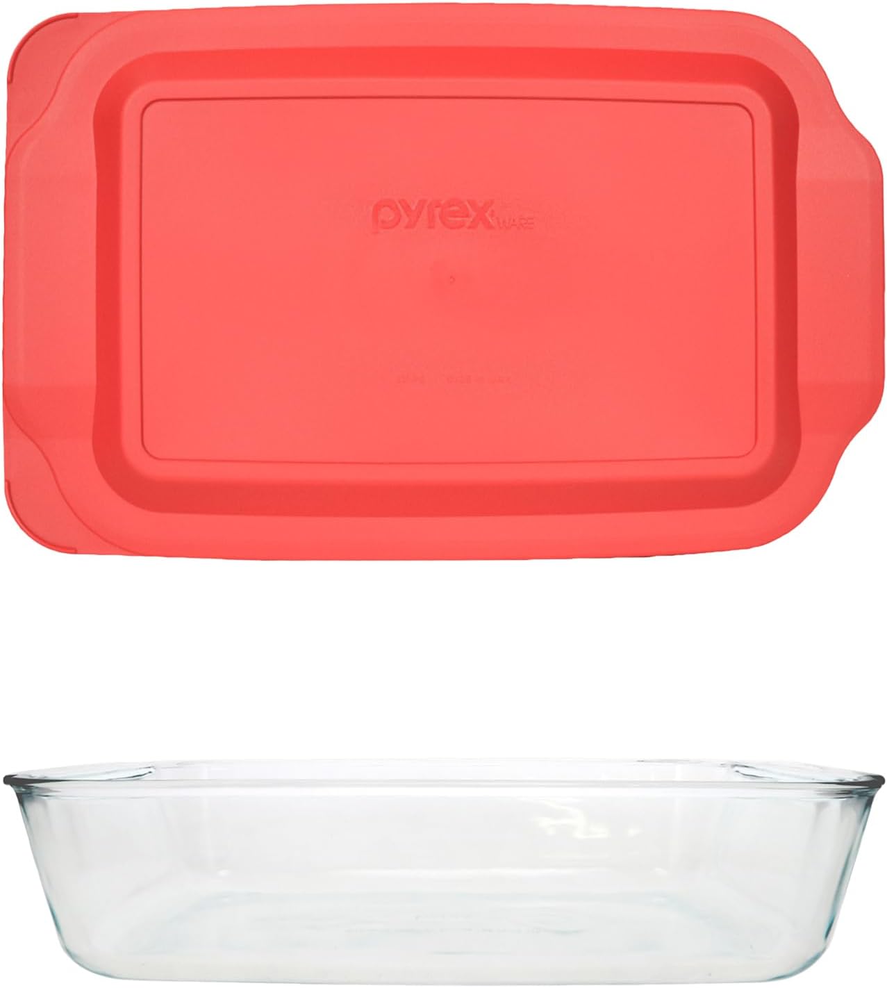 Pyrex 5 Qt Glass Baking Dish with Red Lid - Ideal for Cakes, Casseroles & Lasagna | Made in the USA