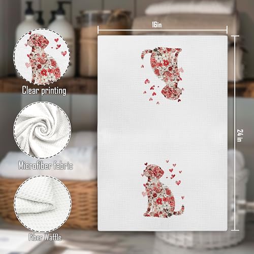 Valentine's Day Labrador Retriever Decorative Hand Towels - 16x24 in