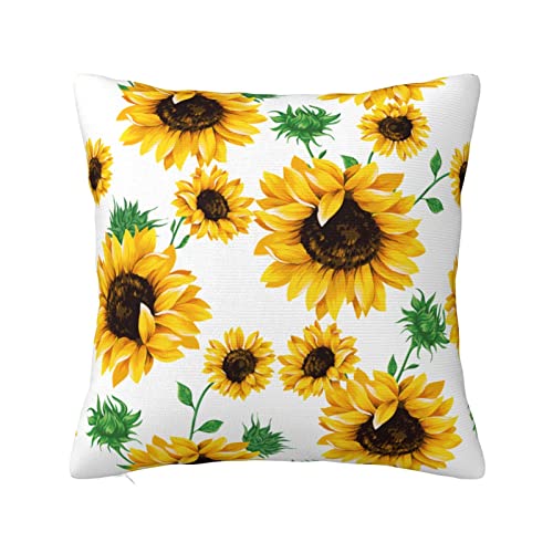 12x12 Inch Yellow Sunflower Throw Pillow Cover - Wizfuyq Home Decor