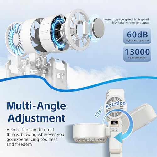 VanSmaGo White Handheld Turbo Ice Cooling Fan - 3-in-1 Portable Design