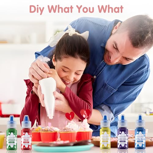 Cherrysea Liquid Food Coloring Set - 5 Vibrant Food Grade Dyes (5 x 0.25 oz)