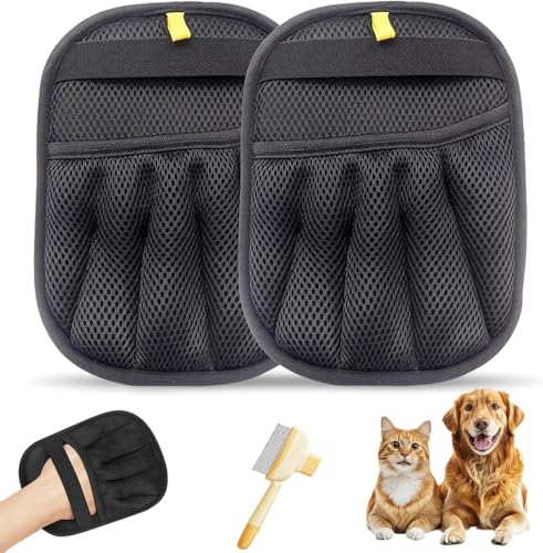 Reusable Pet Hair Remover Gloves for Dogs & Cats - 3 PCS
