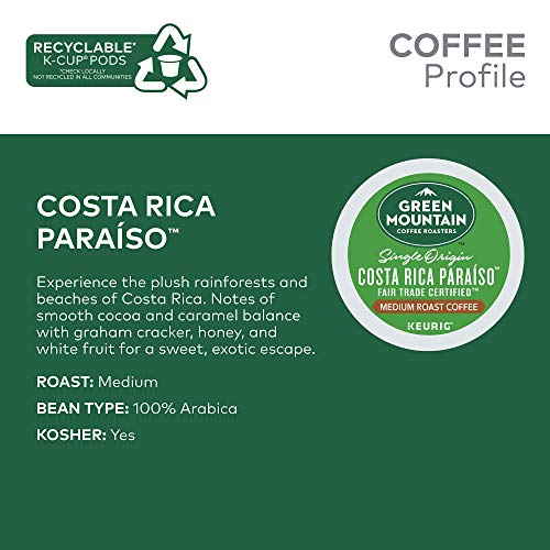 Green Mountain Coffee Costa Rica Paraiso K-Cup Pods - Medium Roast, 72 Count