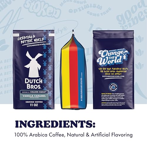 Dutch Bros Vanilla Caramel Ground Coffee - 100% Arabica, 11oz