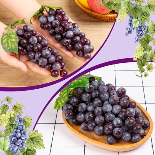 4pcs Artificial Plastic Purple Grapes - Lifelike Decor