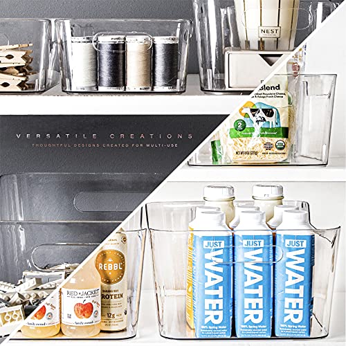 BINO Clear Plastic Storage Bin with Handles - Small Organizer for Fridge, Freezer & Pantry