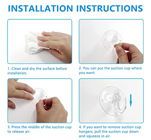 20Pcs Clear Suction Cups with Rings - 30mm Reusable Hook Hangers
