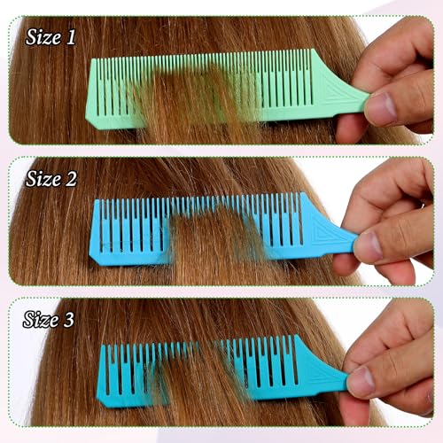 HJZHII 3-Piece Highlighting Combs Professional Hair Dye Weaving Combs with Stainless Steel Rat Tail for Salon and Home