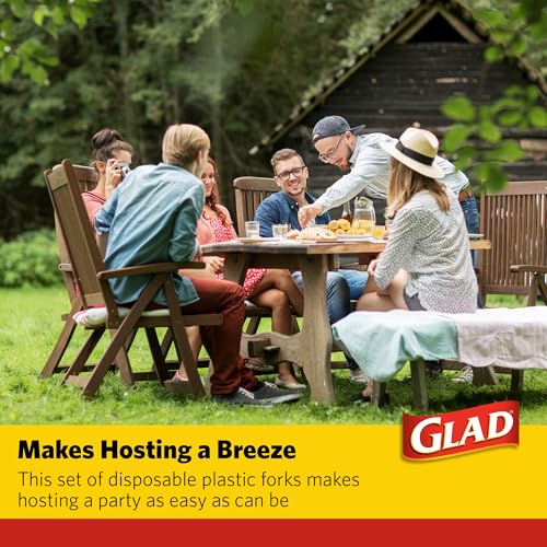 Glad Heavy Duty Clear Disposable Plastic Forks 70 Pack (12 Pk) - Standard Size