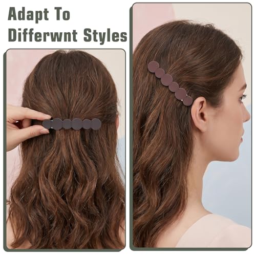 Matwsec 6 Pcs French Hair Barrettes, Vintage No-Slip Hair Clips for Thin Hair