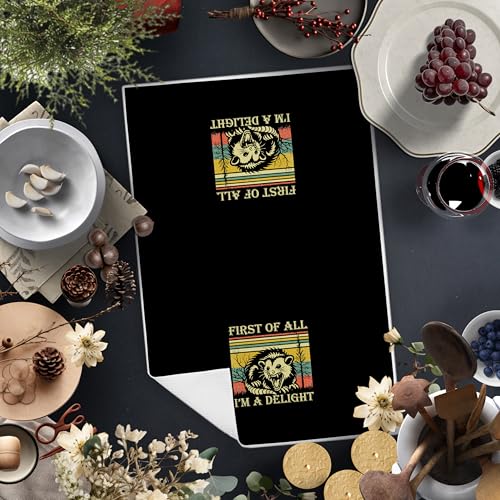 FITIE Opossum Gifts Funny Kitchen Towel - First of All I'm A Delight - Color 1, 16x24 Inches